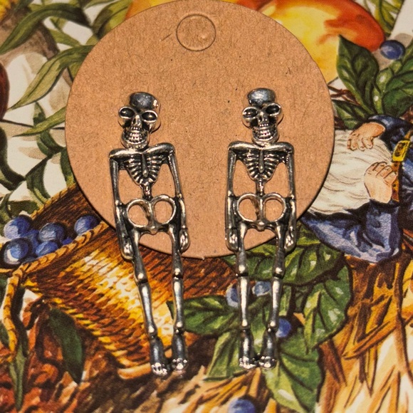 Halloween Skeleton Earrings - Picture 2 of 4